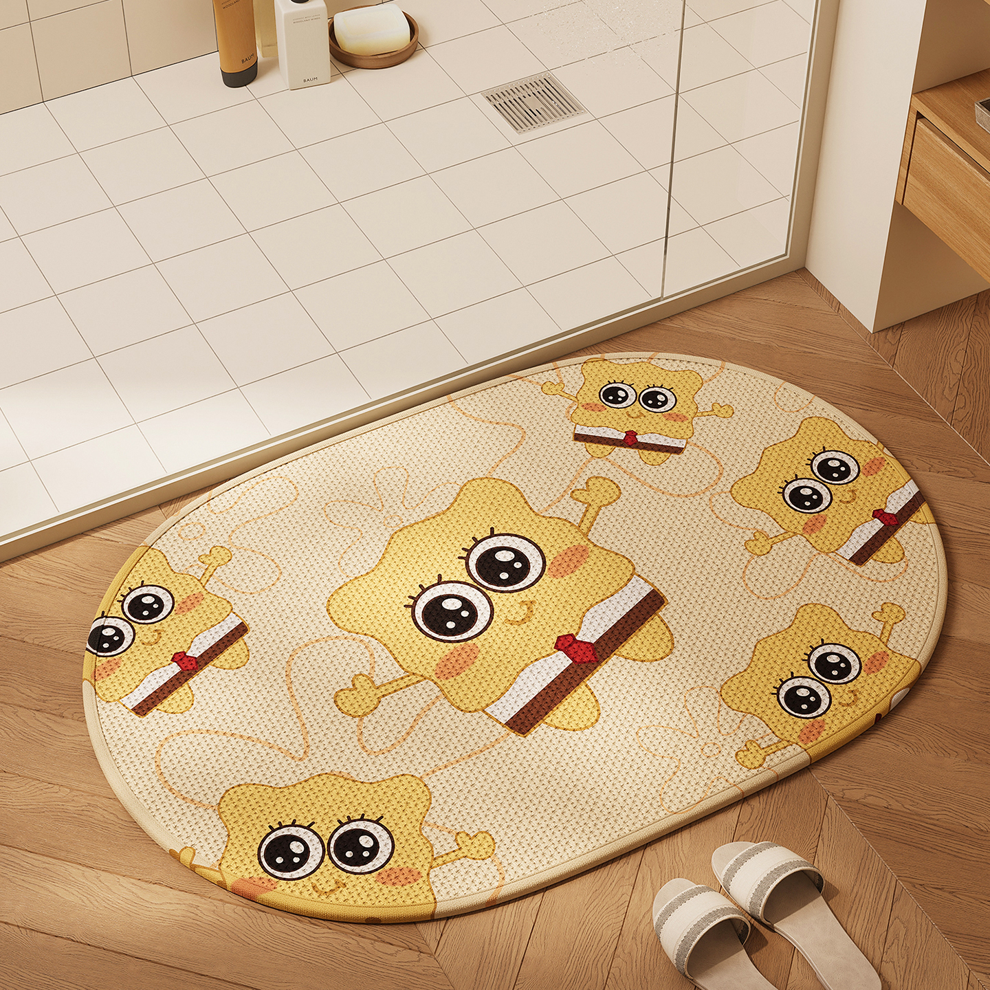 卡通浴室防滑垫厕所门口吸水速干吸水擦脚地毯耐磨耐脏卫生间地垫