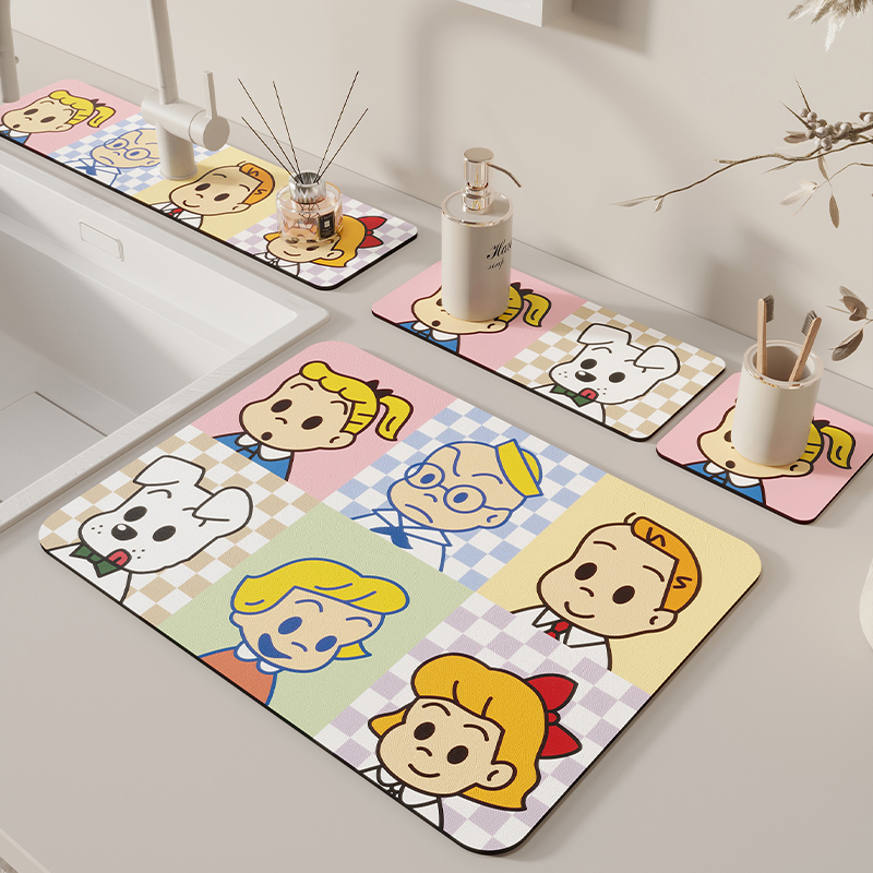 卡通厨房水龙头吸水垫卫生间