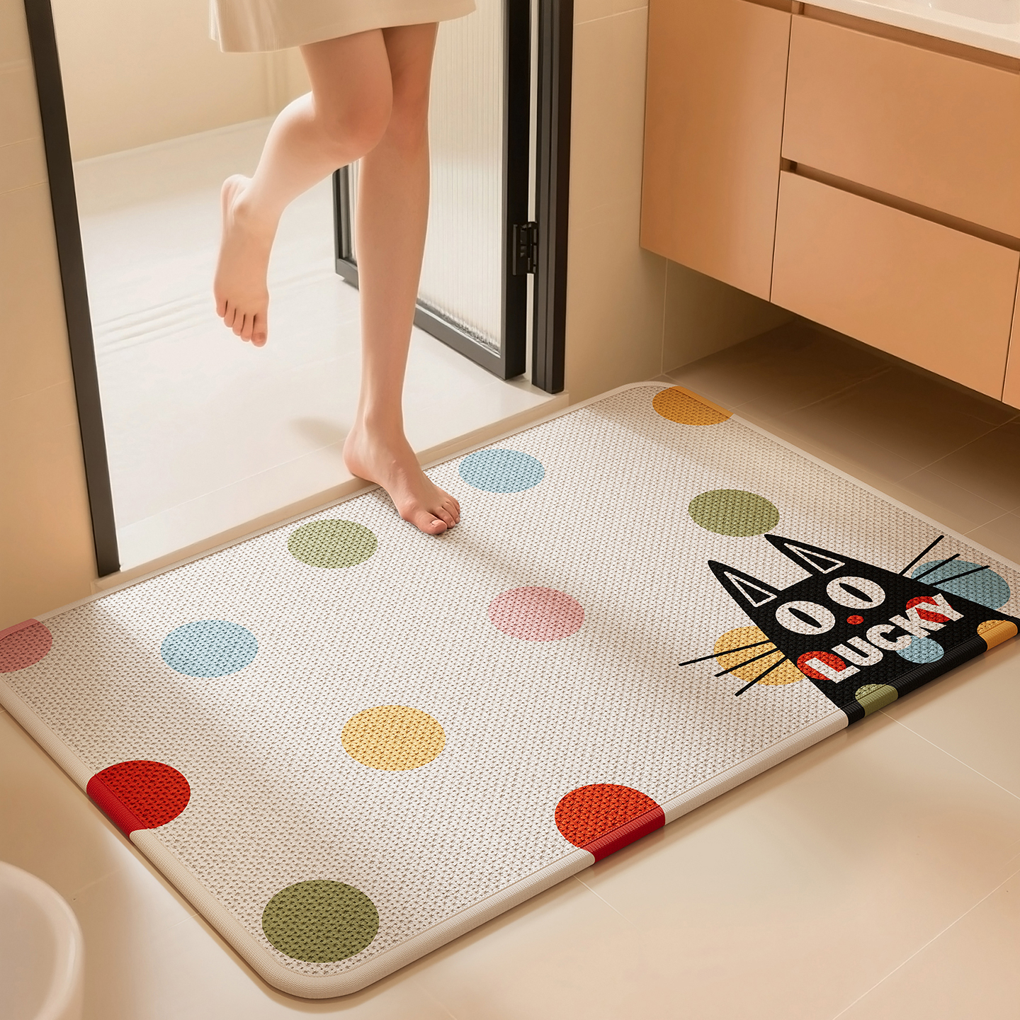 卫生间吸水地垫卡通厕所门口速干擦脚垫耐脏免洗厚地毯浴室防滑垫