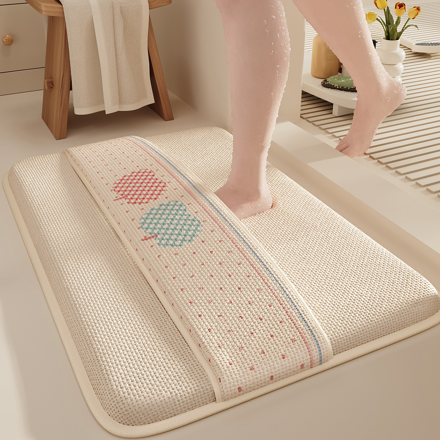 浴室卫生间地垫卡通门口擦脚背