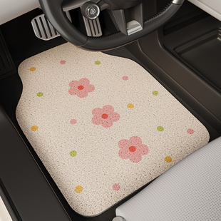 汽车脚垫丝圈主驾驶单片女生车内装 饰小清新小轿车通用专用保护垫