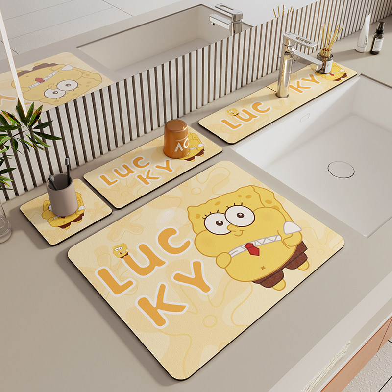 硅藻泥洗手台吸水垫卫生间水龙头水池防溅水台面垫厨房吧台沥水垫,居家布艺,家用脚垫,淘宝优惠券,粉丝福利购,淘宝优惠卷