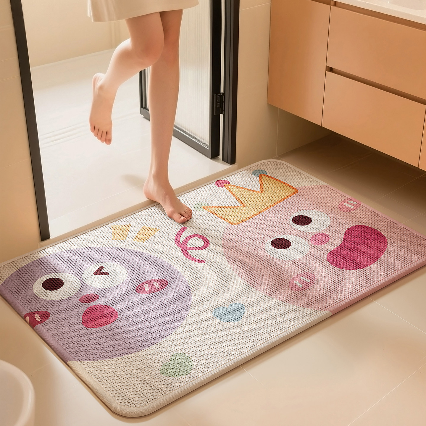 吸水浴室防滑垫卡通厕所门口速干擦脚垫耐脏免洗卫生间地垫厚地毯,居家布艺,入户地垫,淘宝优惠券,粉丝福利购,淘宝优惠卷