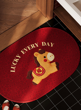 厕所门口卫生间地垫仿编织亚麻耐磨浴室防滑垫子吸水速干擦脚地毯