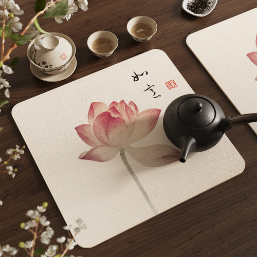 新中式茶席垫方形硅藻泥吸水茶桌布茶具2026新款禅意高级感杯桌垫