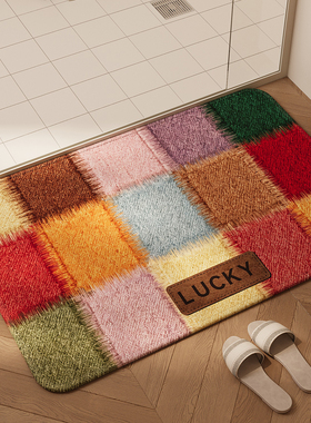 浴室垫防滑耐脏厕所门口吸水速干卫生间地垫踩脚地毯仿编织擦脚垫