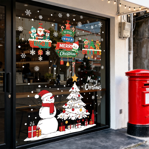 圣诞节氛围装饰品窗花贴纸