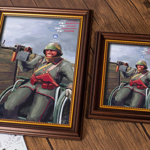 原创战地1名梗游戏创意周边装饰画数字油画男同学生日礼物艺术品