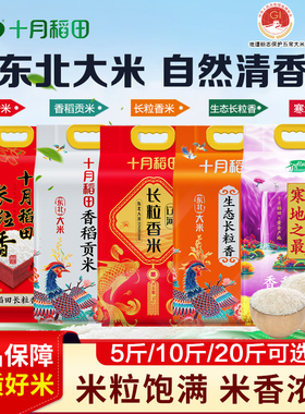十月稻田大米五常长粒香大米5kg10斤粳米一级25年新米旗舰店 1737