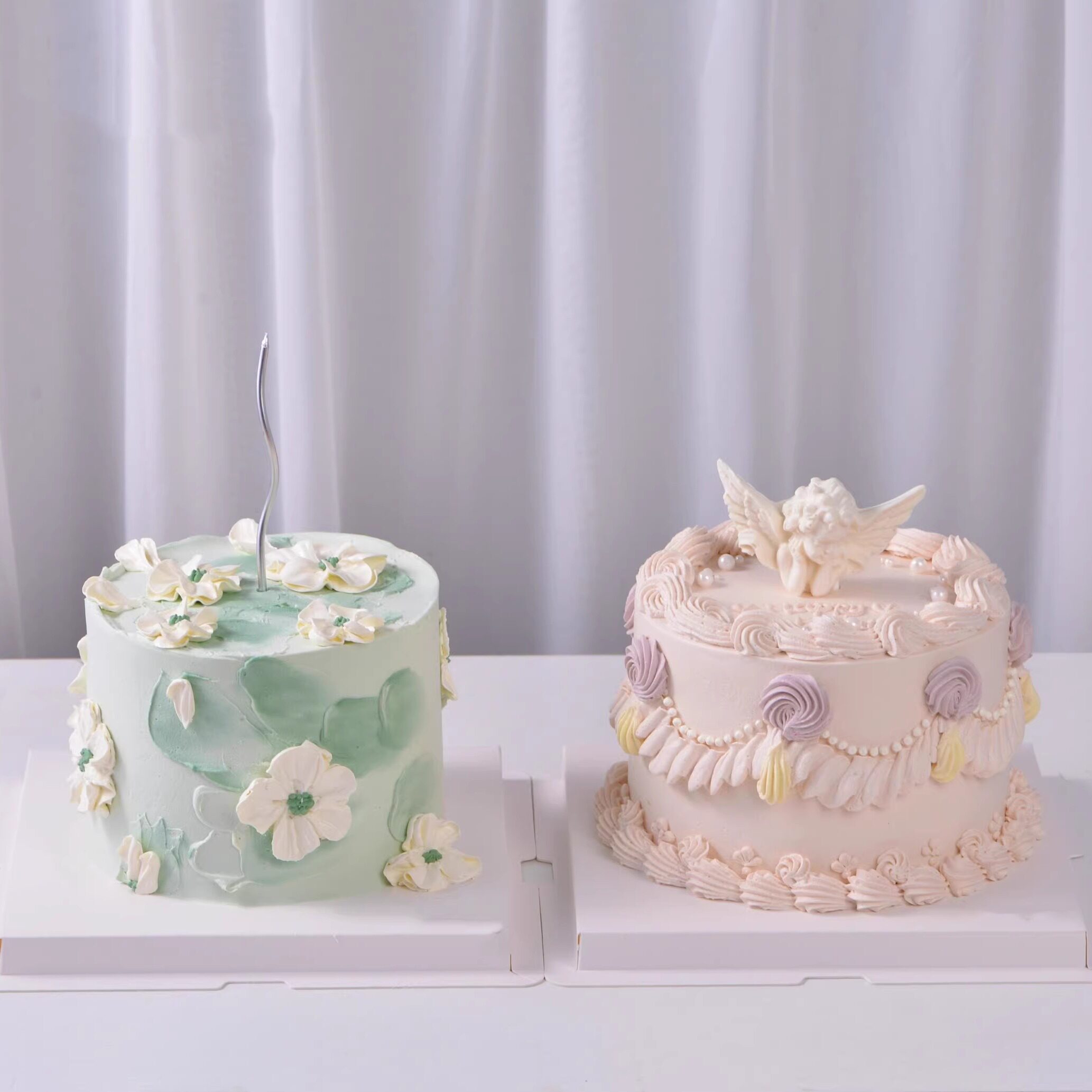 简约复古轻奢典雅生日蛋糕女士高雅裱花定制动物奶油蛋糕全国同城