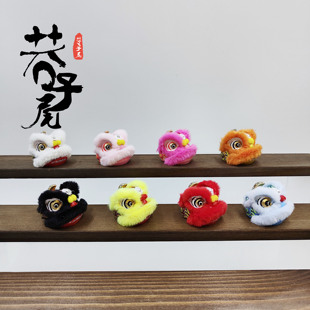 饰雄狮少年手办摆件 国潮舞狮醒狮创意汽车车载车内中控饰品生肖装