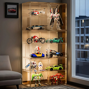 亚克力手办展示柜可调层高适用乐高玩具透明积木高达收纳盒模型架