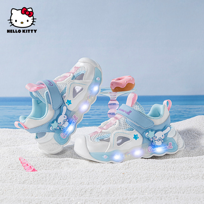 Cinnamoroll 大耳狗儿童凉鞋女童发光LED灯鞋夏季中小童包头凉鞋