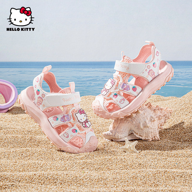 Hello Kitty儿童凉鞋女童夏季包头鞋子中大童运动沙滩鞋软底户外