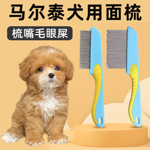 马尔泰犬用梳子狗狗梳毛泪痕刷泪痕梳排梳面梳眼屎清理用品大全