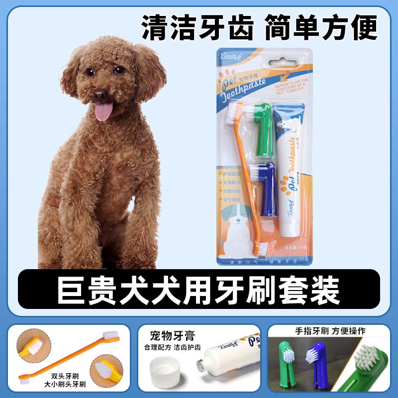 巨贵犬犬用狗狗牙刷宠物牙膏套装刷牙清洁用品口腔牙用具指套
