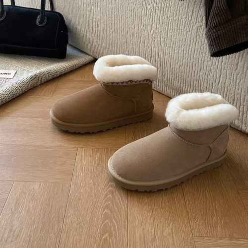 河南桑坡雪地靴塔斯林羊皮毛一体冬棉鞋加厚保暖tazz雪地鞋女棉鞋