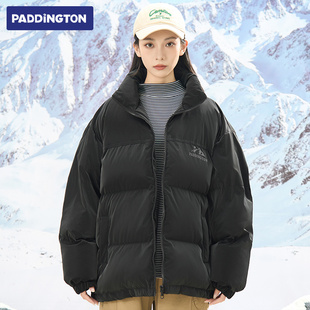 帕丁顿熊2025羽绒服男冬季保暖鹅绒外套加厚高端情侣立领宽松上衣