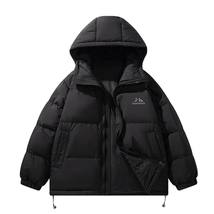 帕丁顿熊羽绒服男基础款雪山反光印花简约纯色情侣款连帽防寒外套