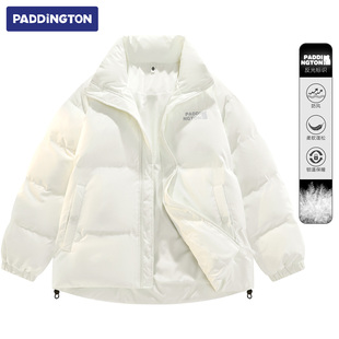 帕丁顿熊2025冬季立领男士羽绒服美式鸭绒夜光保暖情侣款休闲外套