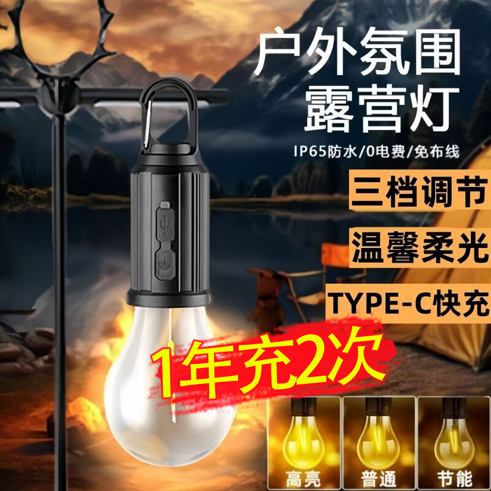 户外露营灯可充电应急灯泡照明灯