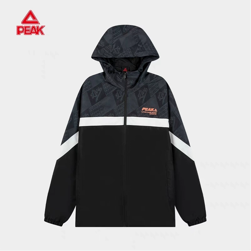 匹克风衣男春梭织时尚防风防水休闲户外连帽外套上衣F2241091