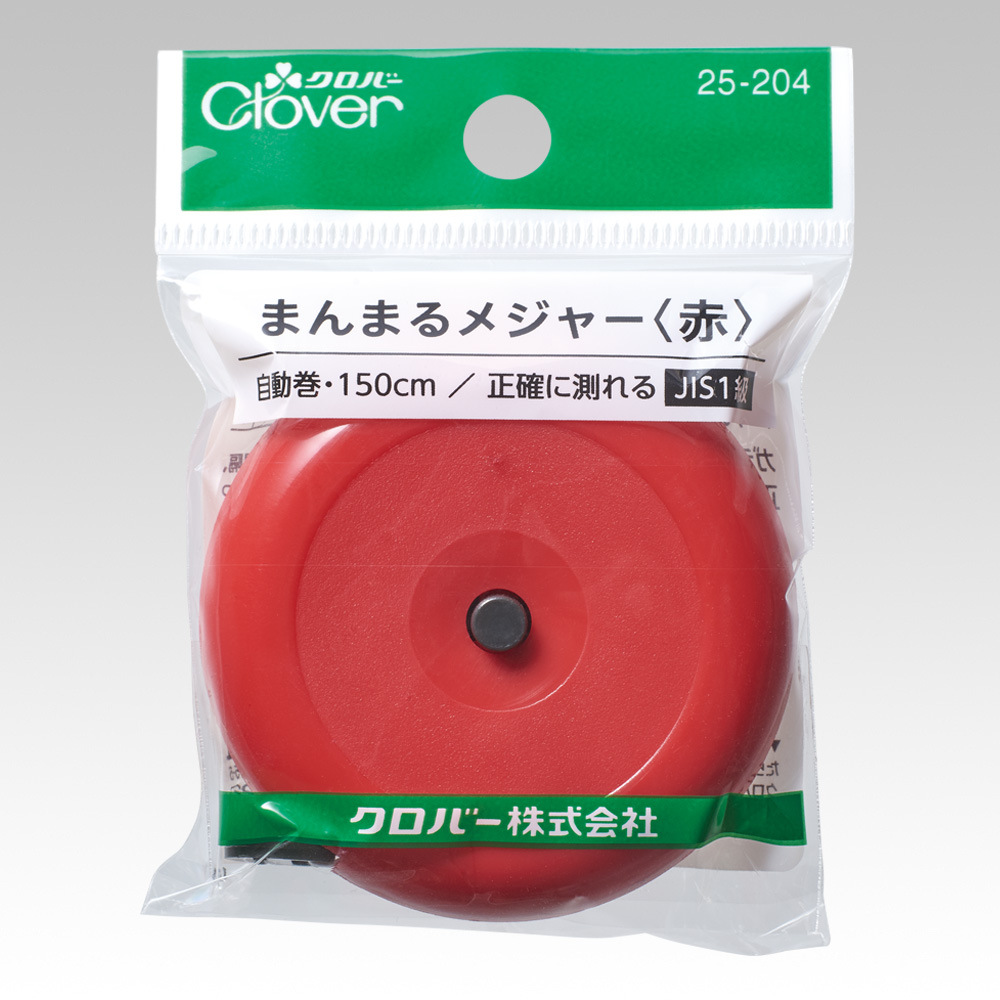 25-204  Clover Round Measure Red  可乐自动卷尺红色