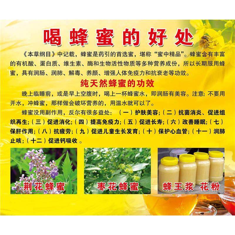 蜂蜜挂图海报蜂蜜功效好处贴纸宣传画蜂胶蜂王胶养蜂场蜂蜜店墙贴