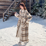 2025年冬季新款夹棉内胆格子长款呢大衣外套203-8821-P205-K308，女装毛呢外套，浙宝203