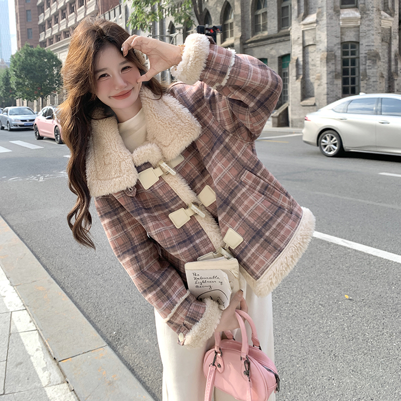 现货2025年冬季新款好看羊羔毛加厚外套203-8807-P185-K278，女装短外套，浙宝203