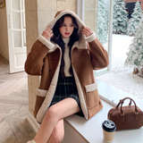 2025年冬季新款连帽羊羔毛外套203-9563-P190-K288，女装短外套，浙宝203