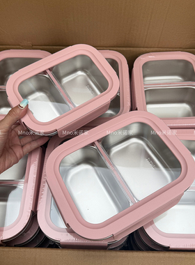 米诺家316不锈钢保温饭盒微波炉加热上班族带饭专用分格便当餐盒