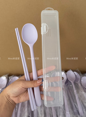 米诺家硅胶勺子大号大人吃饭专用食品级筷子勺子便携套装长柄勺