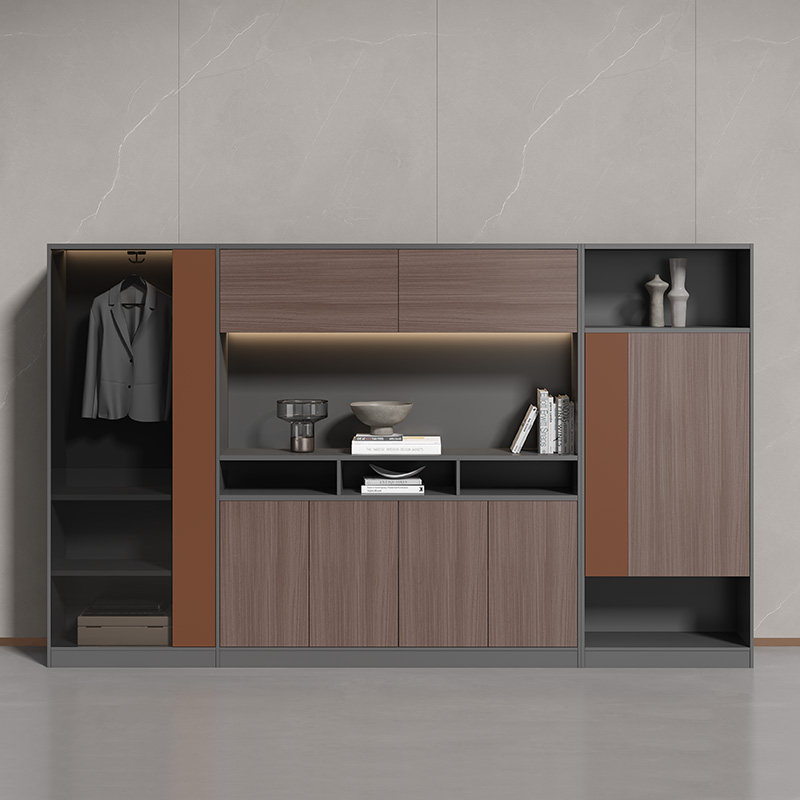 文件柜资料柜木质老板书柜板式档案储物收纳柜办公室背景文件柜子