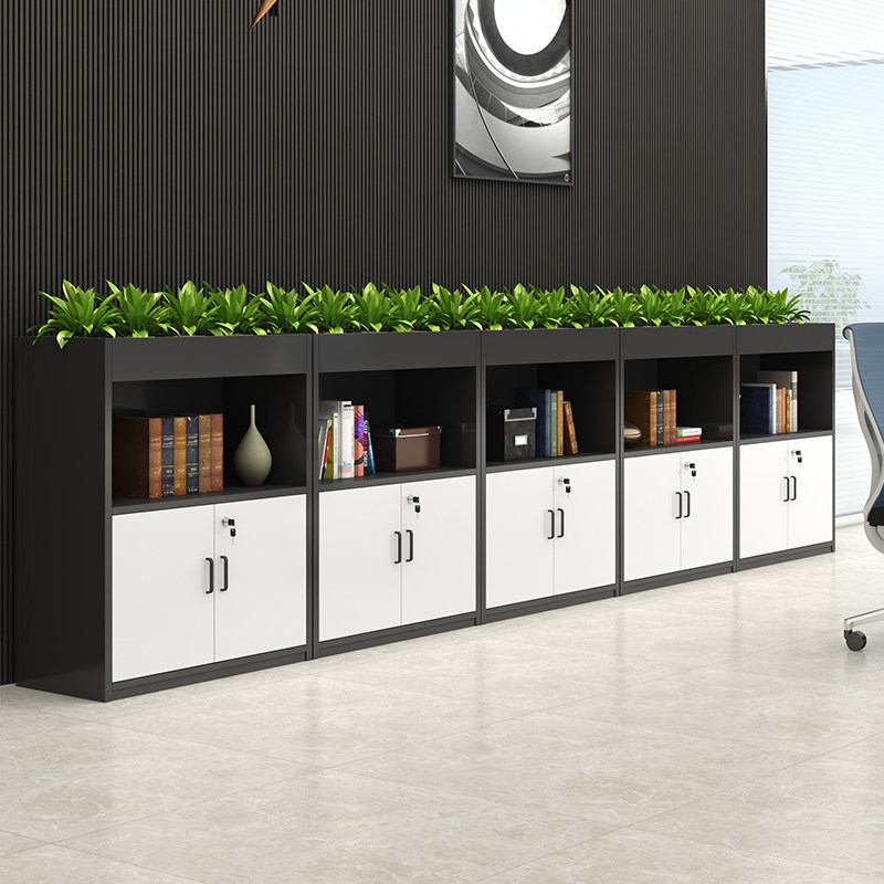 办公室隔断柜绿植文件柜隔断资料花槽柜木质矮柜边柜办公柜储物柜