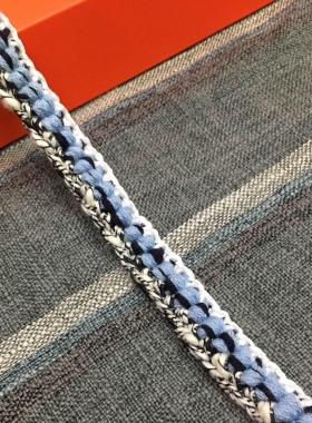 小香花边织带蓝色DIY手工编织带香风服装外套衣边袖口装饰辅料