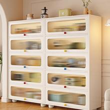 实木餐边柜厨房置物架带柜门落地多层多功能碗橱柜客厅储物收纳柜