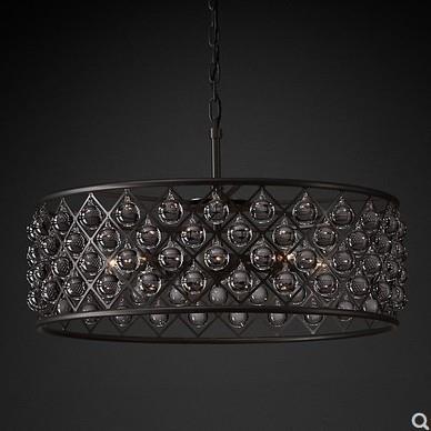 跨境美式RH水晶吊灯后现代简约酒店客厅餐厅卧室别墅长形圆形吊灯