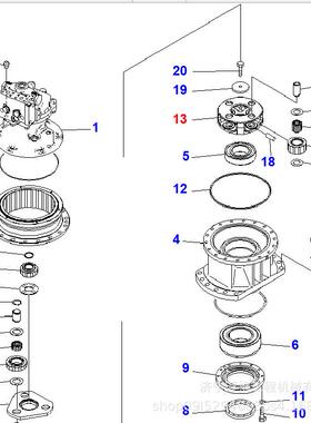 挖掘机配件PC400-8回转减速机行星架208-26-71170