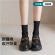 黑色袜子女中筒袜2025新款 堆堆袜 棉袜防臭搭配乐福鞋 爆款 秋冬季