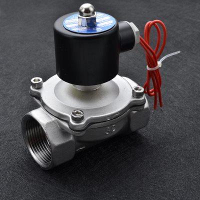 304不锈钢电磁开关阀2w不锈钢水阀气阀电磁阀常闭220v24v12v DN20