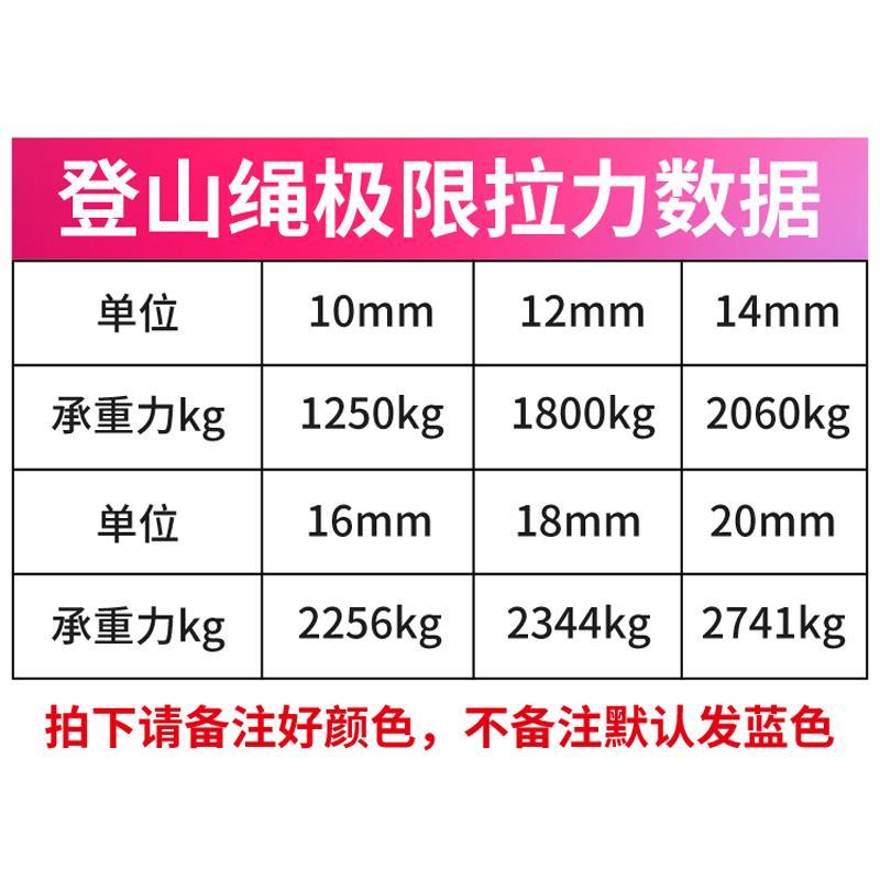 登山绳子户外高空安全绳耐磨逃生应急救援攀岩绳尼龙绳消防绳