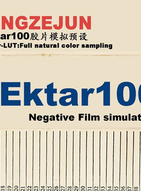 LR胶片模拟e100预设Kodak Ektar100负片胶片PS滤镜扫街风景