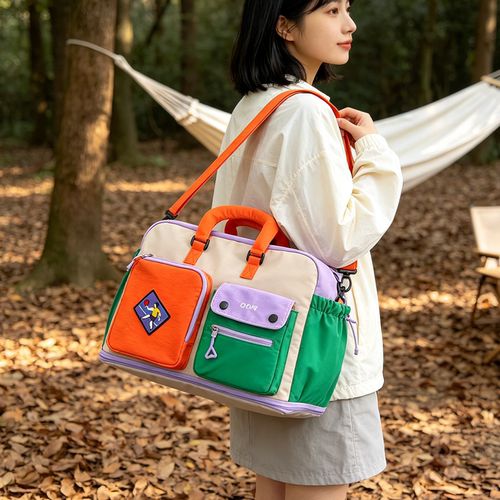 女款大容量可套拉杆登机旅行包