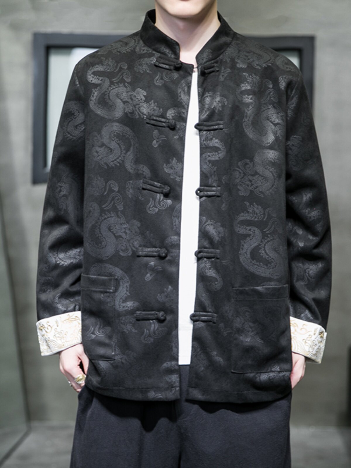 春秋季中国风男装潮牌盘扣覆古新中式夹克外套唐装汉服中山装汉服