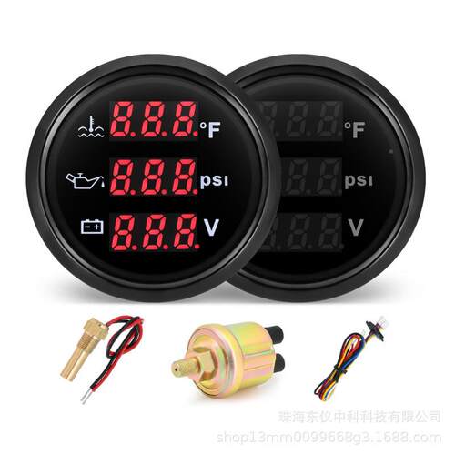 水温(40°F-S120°F5)、压(0-14PI)、油电压表(9北擎-32V)带传感