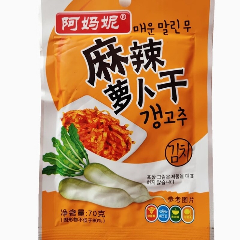 阿妈妮韩式萝卜条60g正宗朝族泡菜下饭菜早餐小菜东北咸菜包邮
