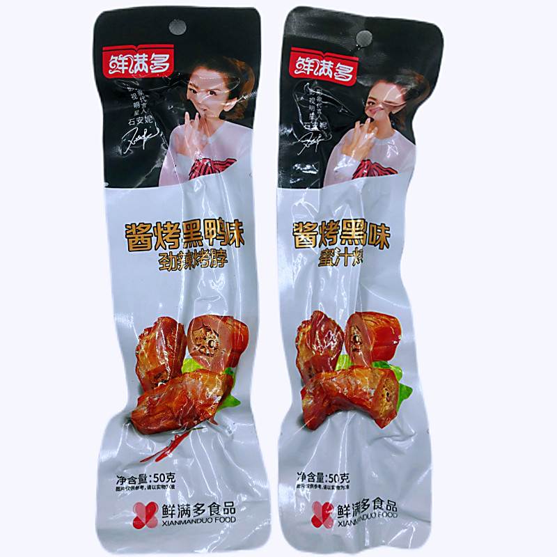 鲜满多酱烤黑鸭味蜜汁脖
