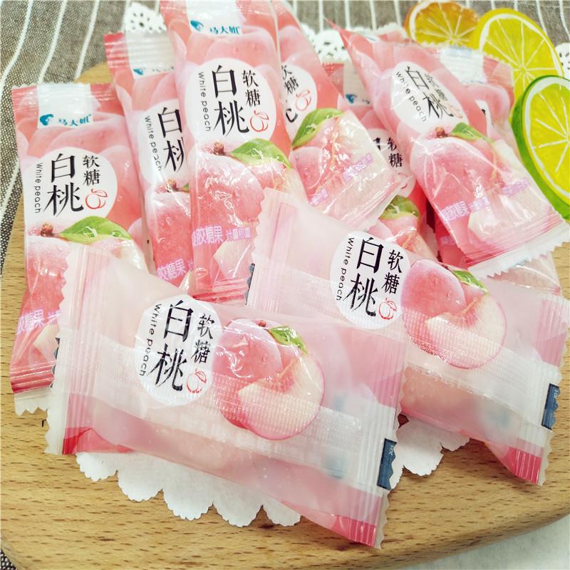 马大姐白桃软糖水果软糖网红糖果零食糖果喜糖散装500g