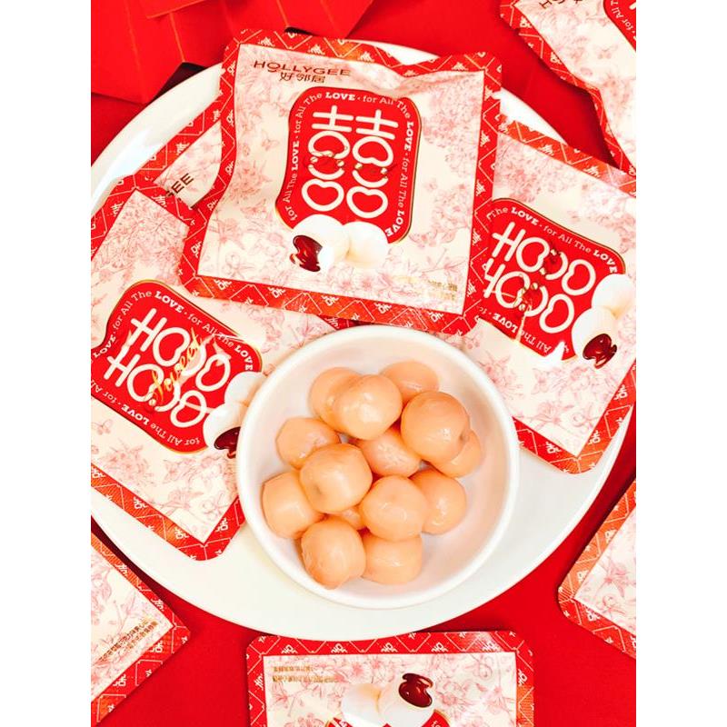 好邻居囍版草莓巧克力味夹心硬糖订婚结婚庆喜糖儿童零食糖果